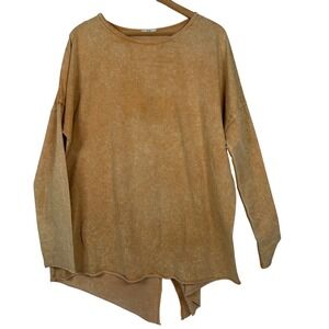 Easel Top Womens Medium Orange Mineral Wash Split Back Oversized ET10988